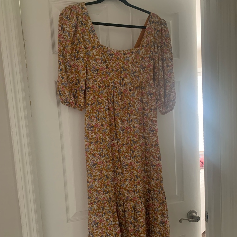 3/4 sleeve midi dress